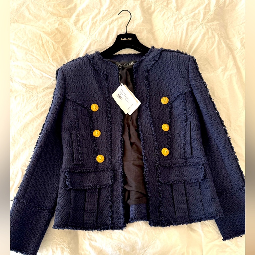 Never worn Balmain blazer. Offers entertained.